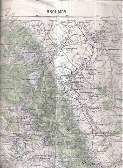 mapa lokalit výsadeb Broumov