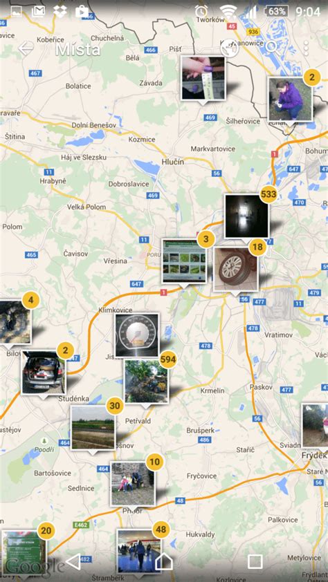 mapa s kontaktními místy firmy